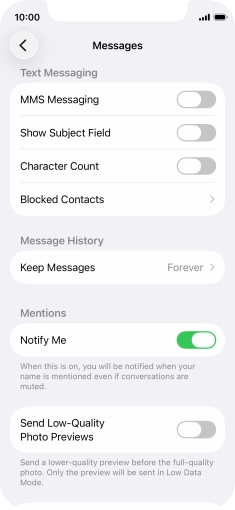 Press the indicator next to 