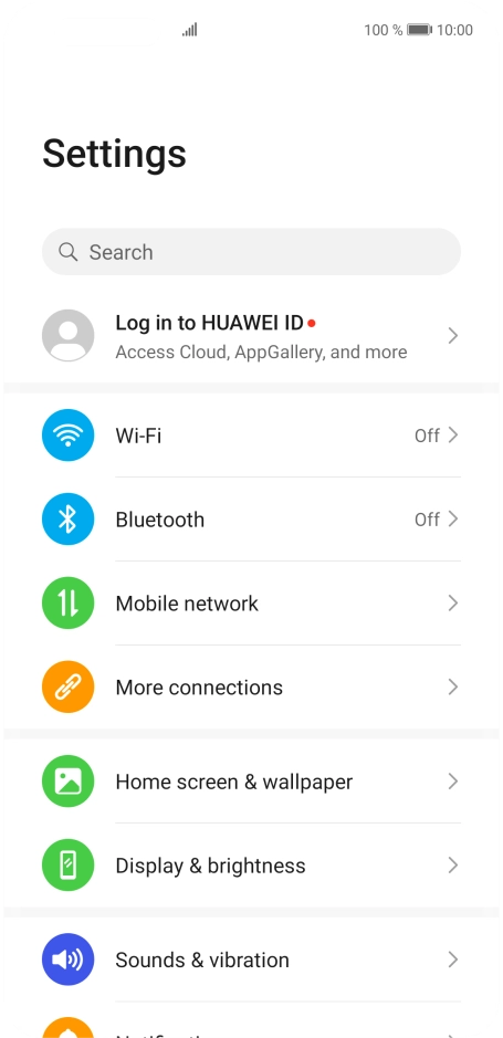 Press Mobile network.