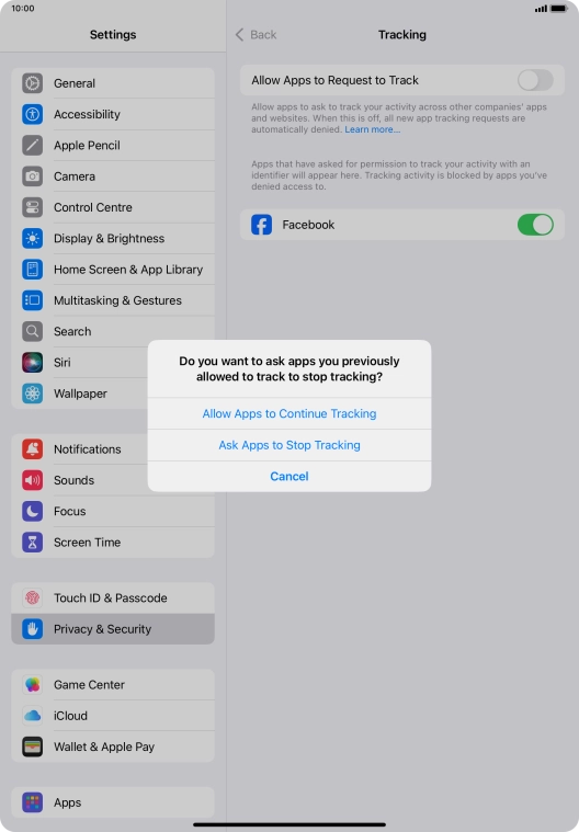 If you turn off the function, press the required setting.