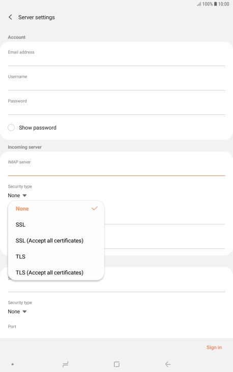 Press None to turn off the function.