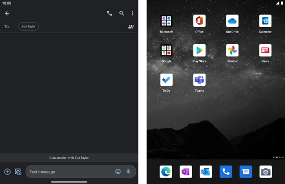 Press the text input field and write the text for your SMS.
