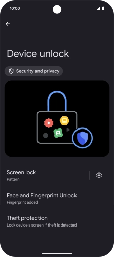Press Screen lock and key in the additional phone lock code you created earlier.