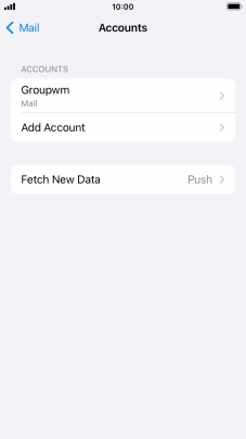 Press the name of the email account you've just set up.