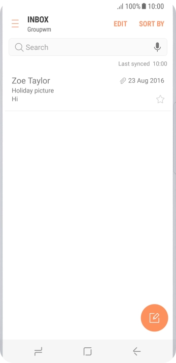 Press the new email message icon.