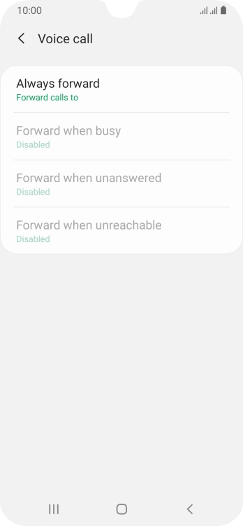 Press the required divert type.