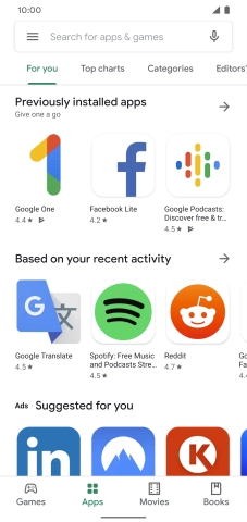 Press the menu icon.