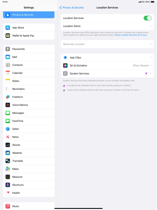 Press the required app.
