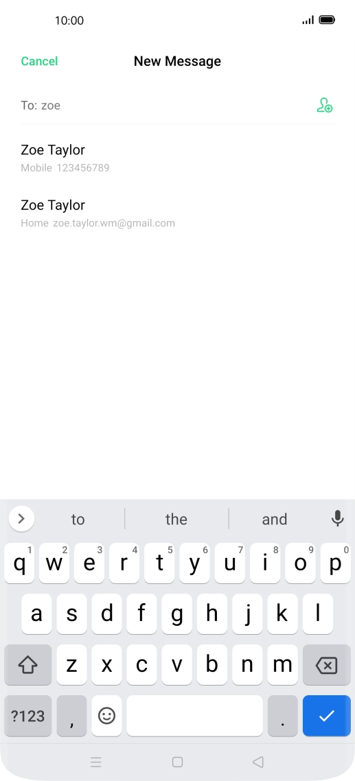 Press the required contact.