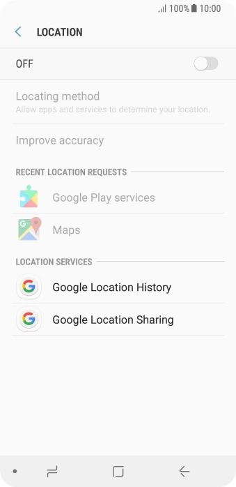 Press the indicator to turn the function on or off.