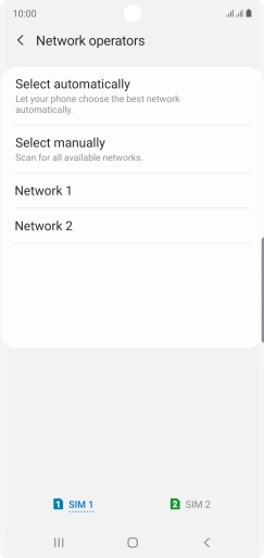 Press the required network.
