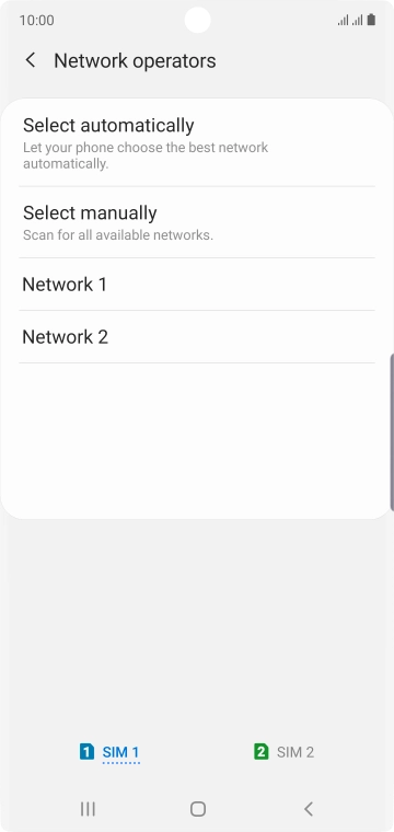 Press the required network.