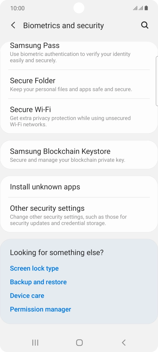 Press Other security settings.