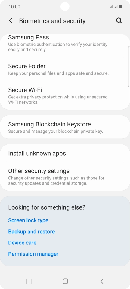 Press Other security settings.