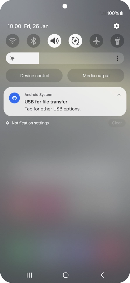 Press Tap for other USB options..