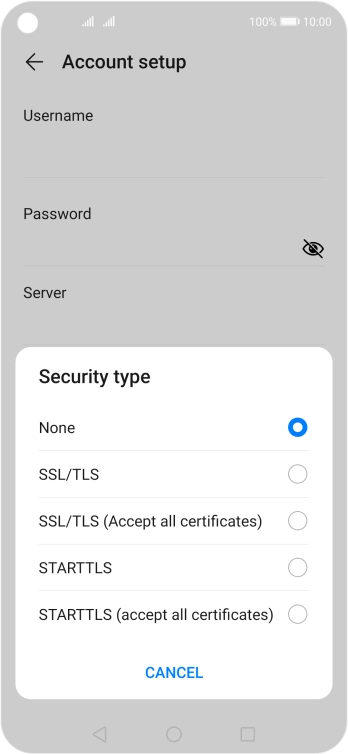 Press None to turn off the function.