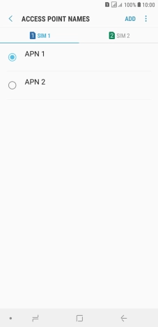 Press the field next to the data connection to activate it.