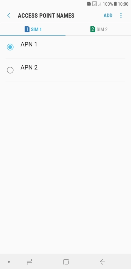 Press the field next to the data connection to activate it.