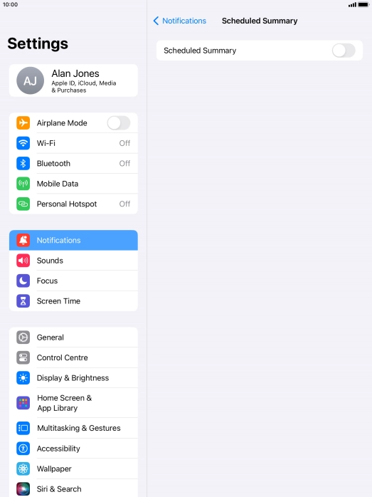 Press the indicator next to 