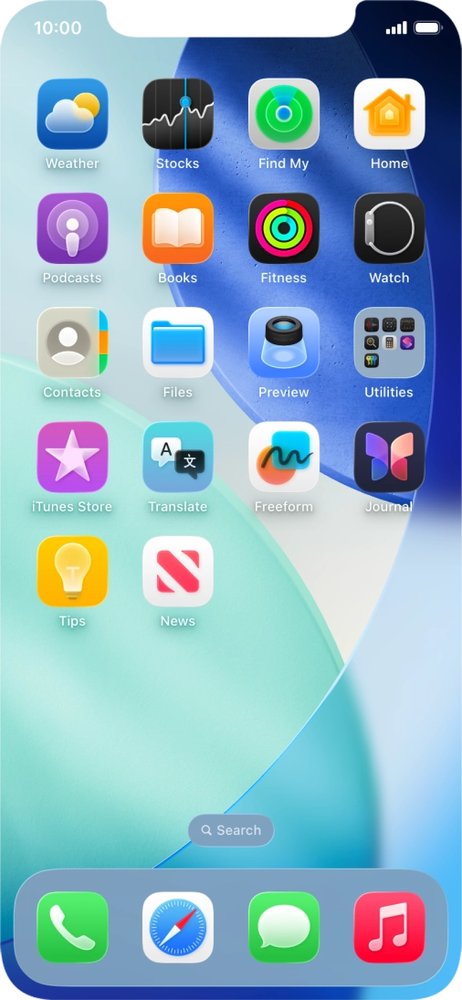 Press and hold anywhere on the home screen.