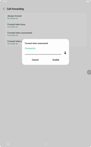 Key in +447953222222 and press Enable.