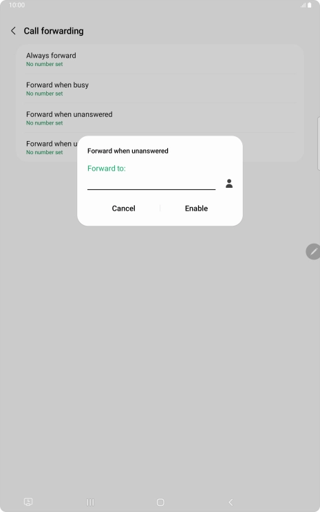 Key in +447953222222 and press Enable.