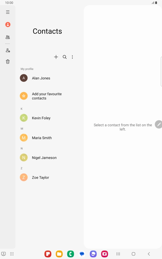 Press the new contact icon.