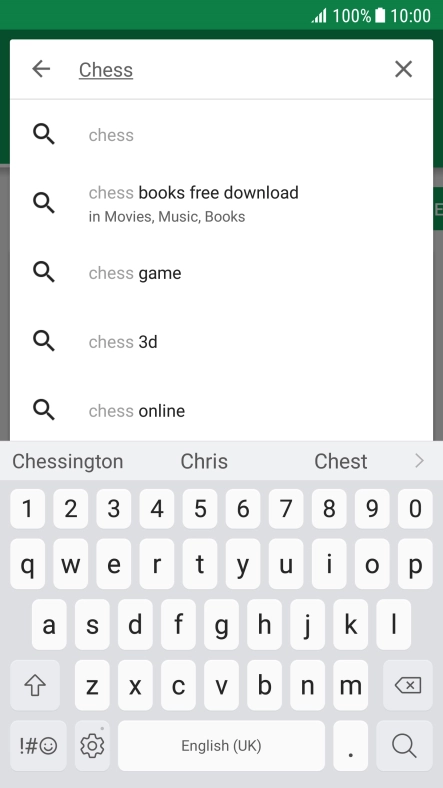 Key in the name or subject of the required app and press the search icon.