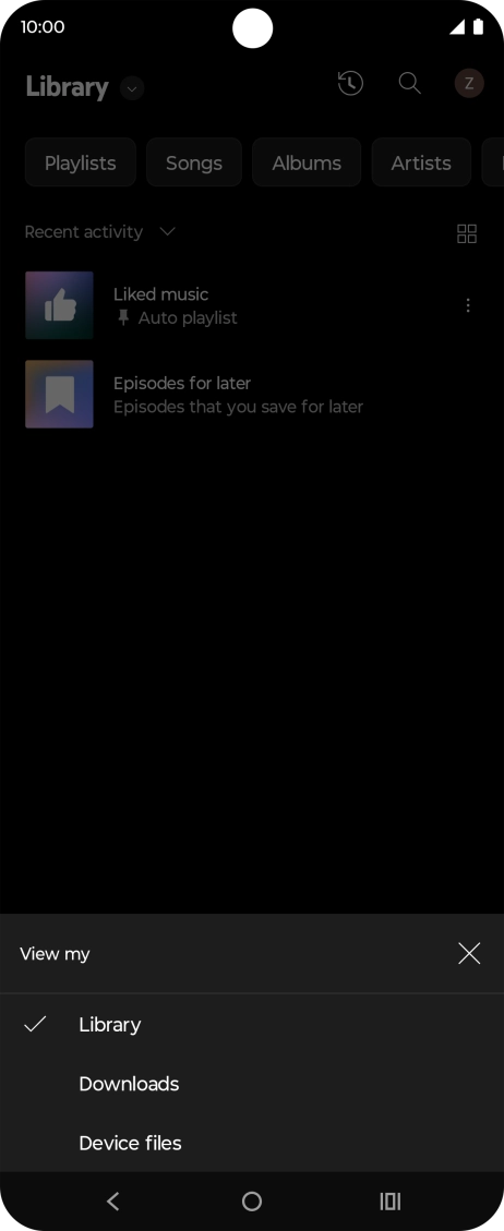 Press the required category and go to the required audio file.