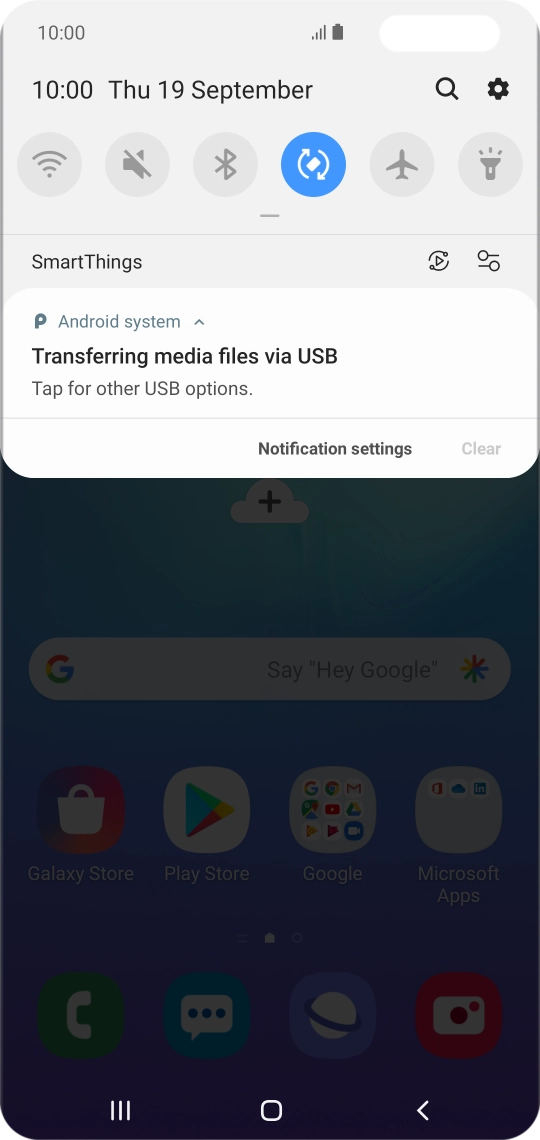 Press Tap for other USB options..