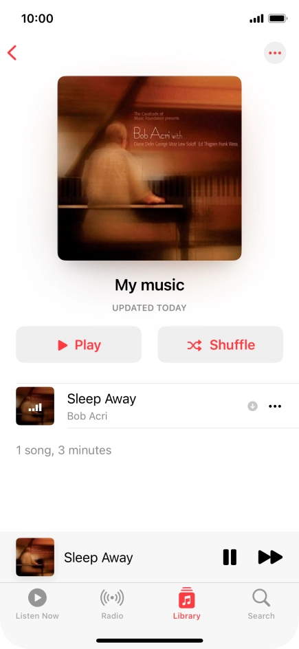 Press the song title.