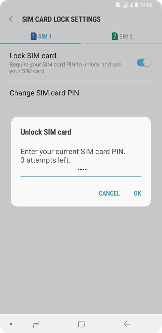 Key in your PIN and press OK. The default PIN is 1111.