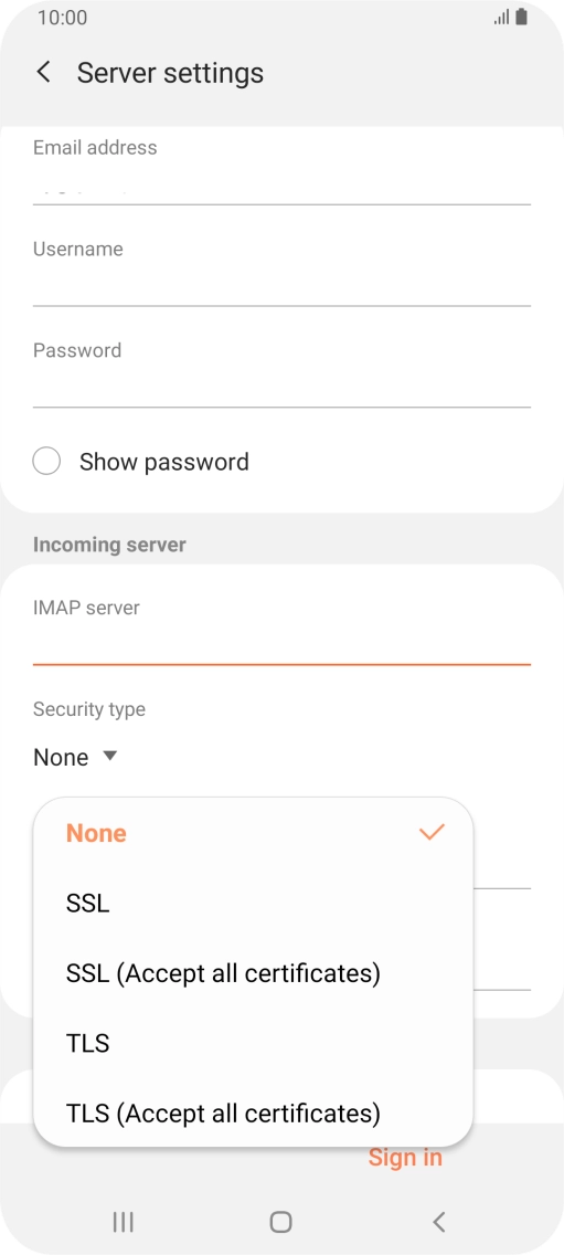 Press None to turn off the function.