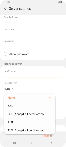 Press None to turn off the function.