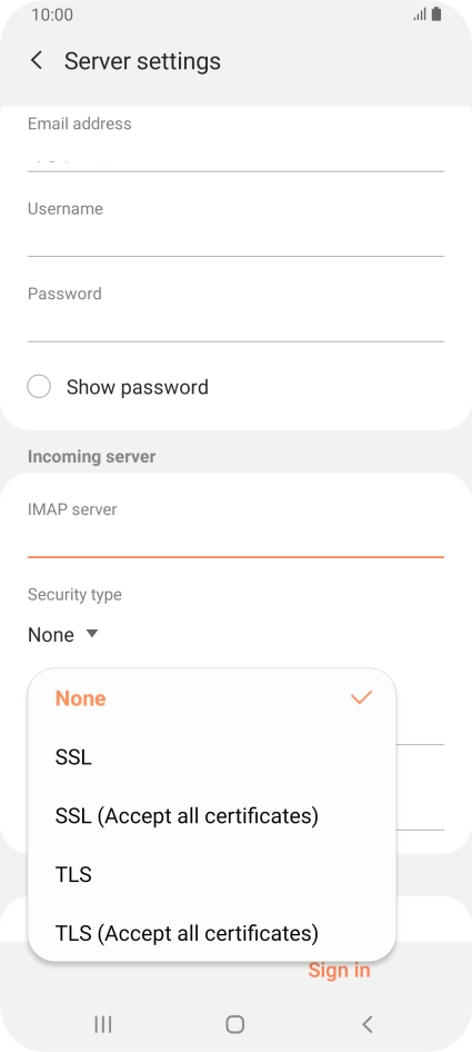 Press None to turn off the function.