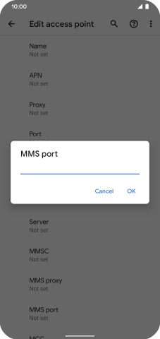 Key in 8080 and press OK.