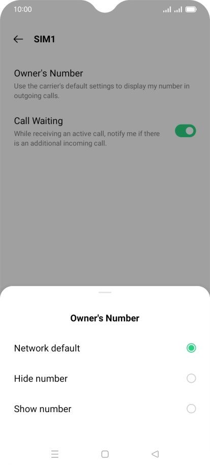 Press Show number to turn on caller identification.