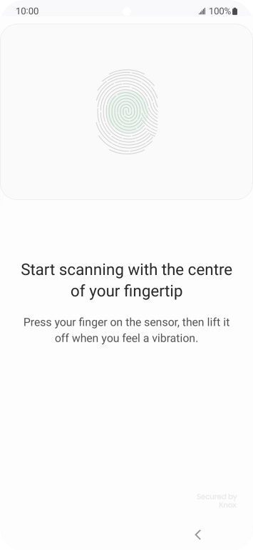 Follow the instructions on the screen to create the phone lock code using your fingerprint.