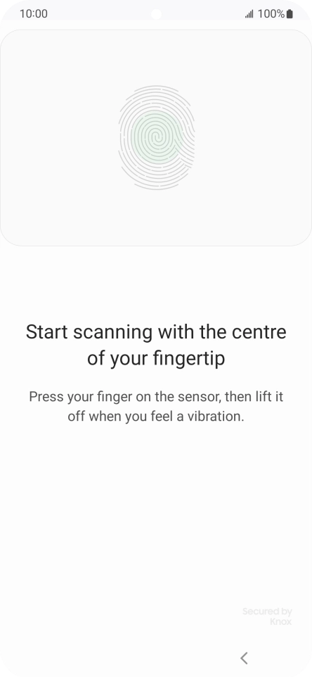 Follow the instructions on the screen to create the phone lock code using your fingerprint.