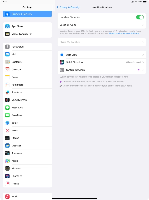 Press the required app.