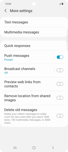 Press Text messages.