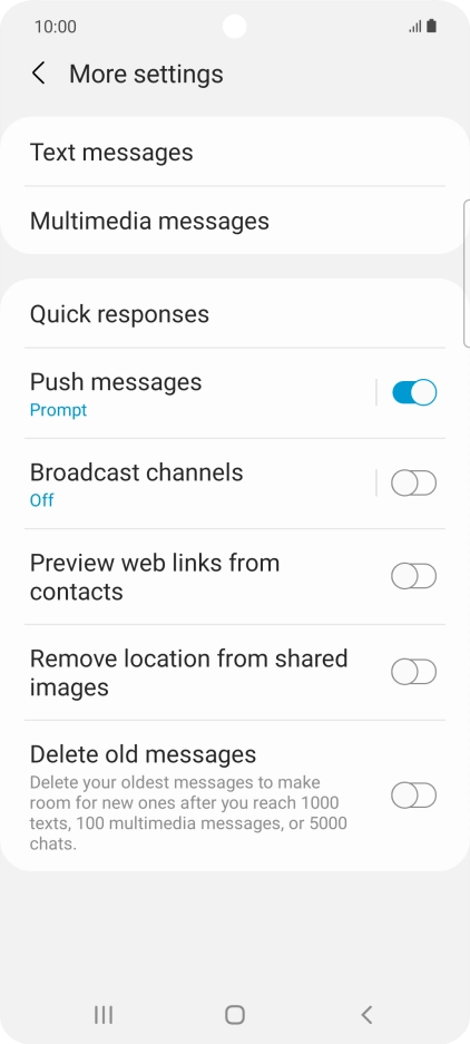 Press Text messages.