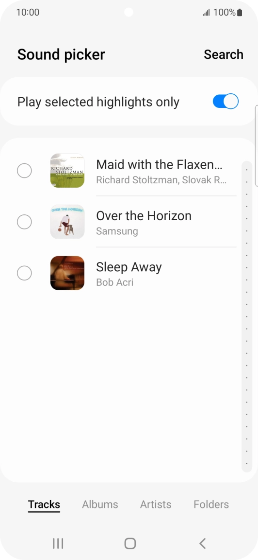 Press the required ring tones to hear them.