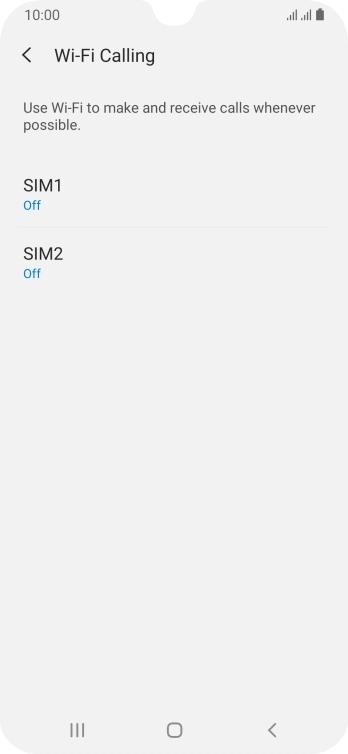 Press the name of the SIM.