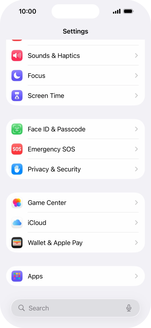 Press Face ID & Passcode.