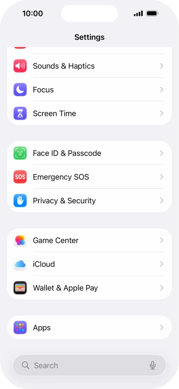 Press Face ID & Passcode.