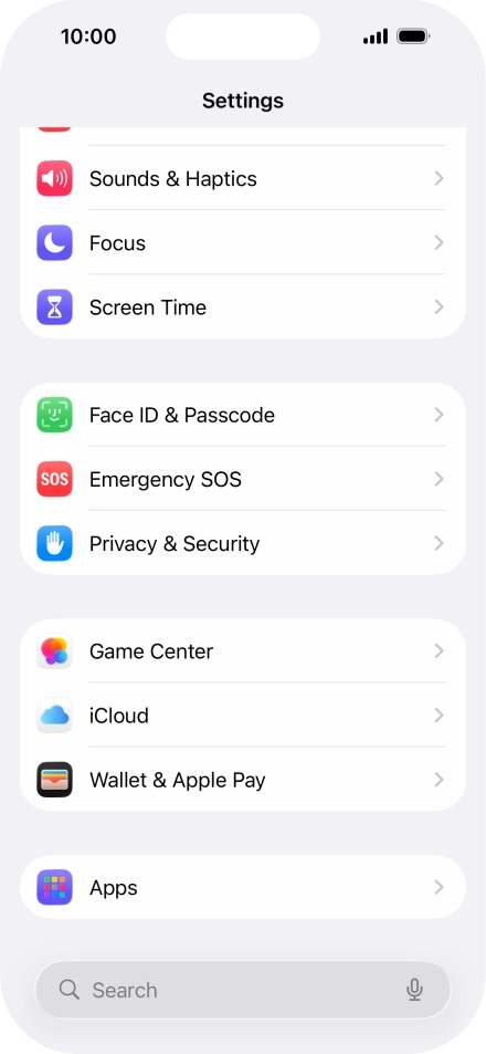 Press Face ID & Passcode.