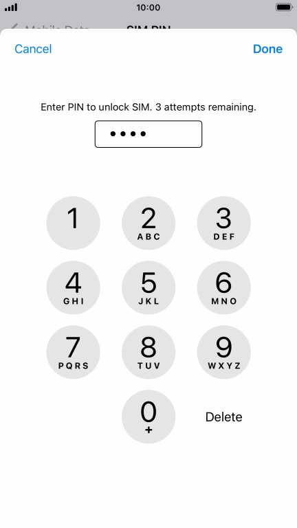 Key in your PIN and press Done. The default PIN is 1111.