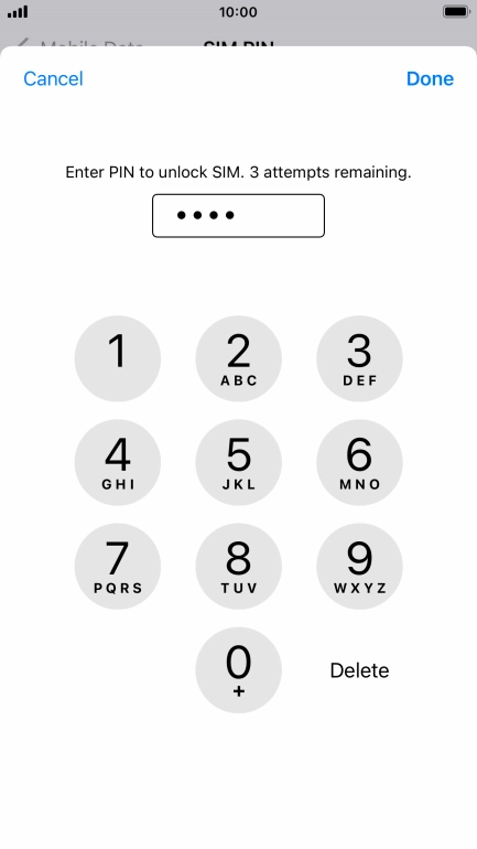 Key in your PIN and press Done. The default PIN is 1111.