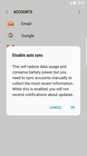 Press OK to turn off the function.