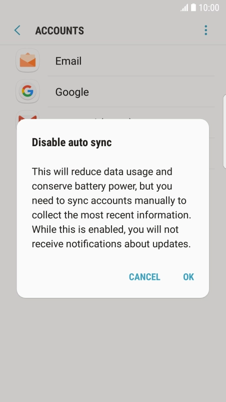Press OK to turn off the function.